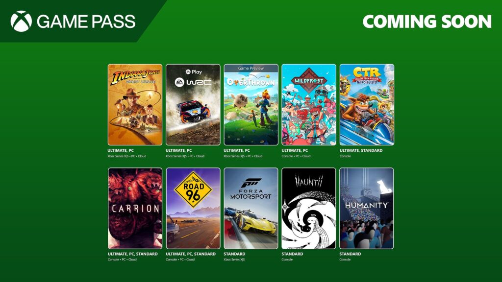 Xbox Game Pass 新增《極限競速》、《法櫃奇兵》、《人性》等內容